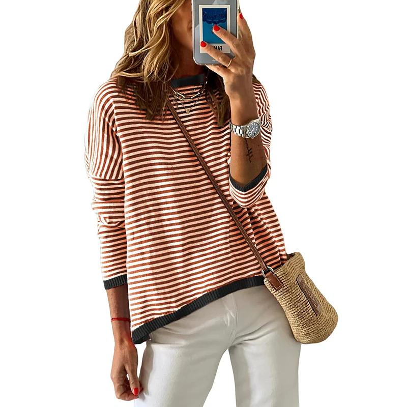Fall and Winter Pure Cotton Fashion Fashion Drop-Shoulder Long-Sleeve Sweater - Image 10