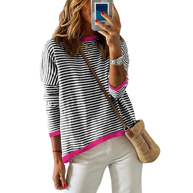 Fall and Winter Pure Cotton Fashion Fashion Drop-Shoulder Long-Sleeve Sweater - Image 14