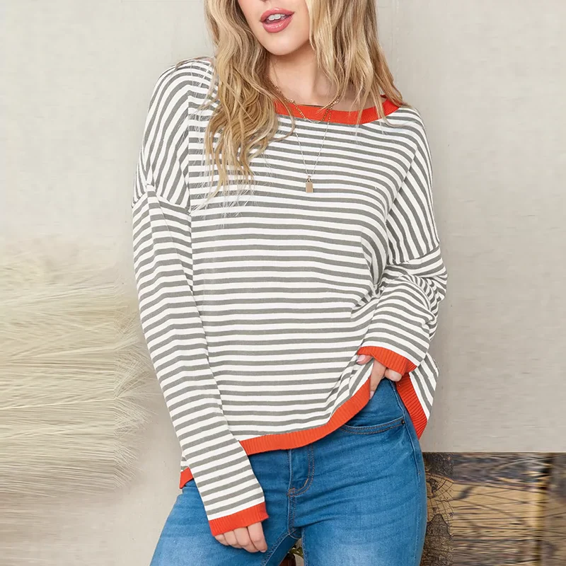 Fall and Winter Pure Cotton Fashion Fashion Drop-Shoulder Long-Sleeve Sweater - Image 18