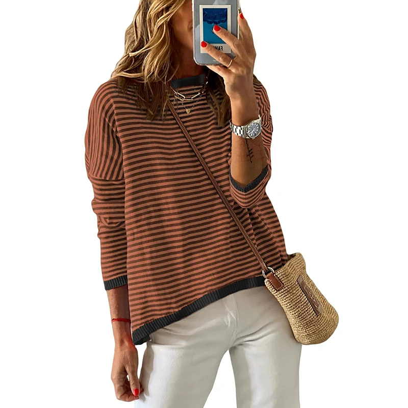 Fall and Winter Pure Cotton Fashion Fashion Drop-Shoulder Long-Sleeve Sweater - Image 8