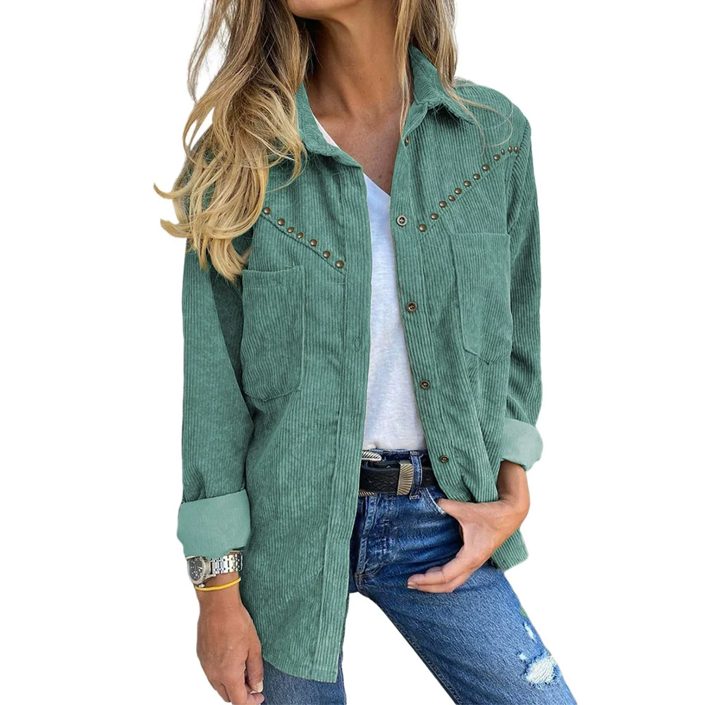 Fall New Arrival Cotton Linen Shirt Female 2024 Fashion Minority All-Match Pure Color Casual Polo Collar Long Sleeve Shirt Coat - Image 8