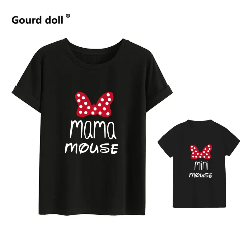 Family Tshirts Fashion mommy and me clothes baby girl clothes MINI and MAMA Fashion Cotton Family Look Mom Mother kids Clothes - Image 2