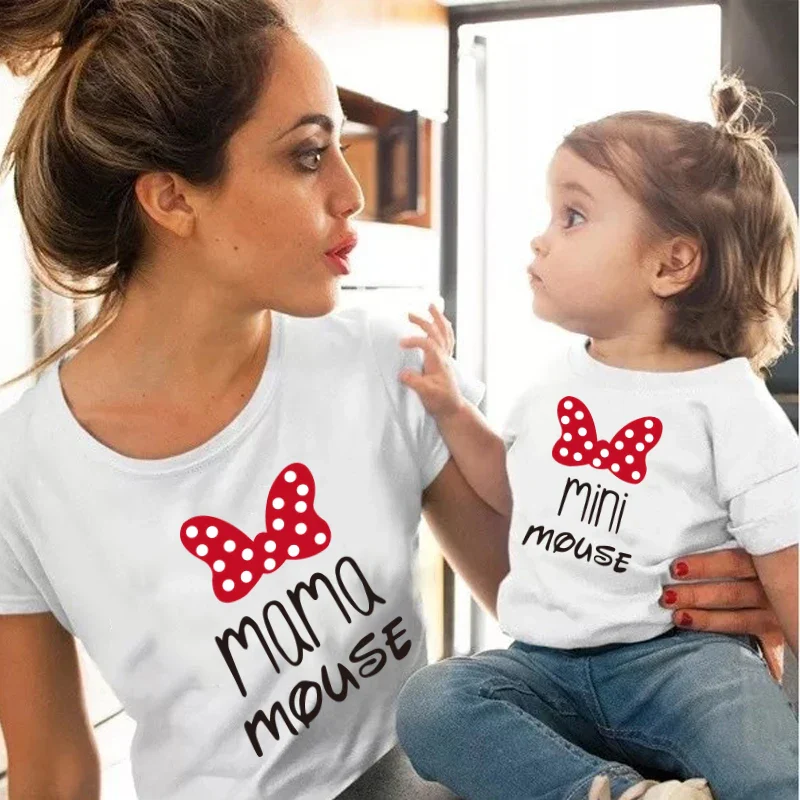 Family Tshirts Fashion mommy and me clothes baby girl clothes MINI and MAMA Fashion Cotton Family Look Mom Mother kids Clothes - Image 4