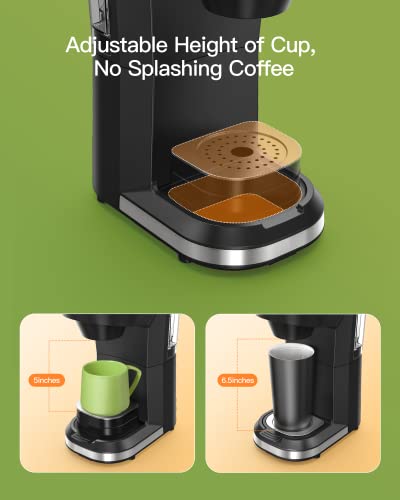 Famiworths Upgraded Hot and Iced Coffee Maker for K Cups and Ground Coffee, 4-5 Cups Coffee Maker and Single-serve Brewers, with 30Oz Removable Water Reservoir, 6 to 24Oz Cup Size, Classic Black - Image 4