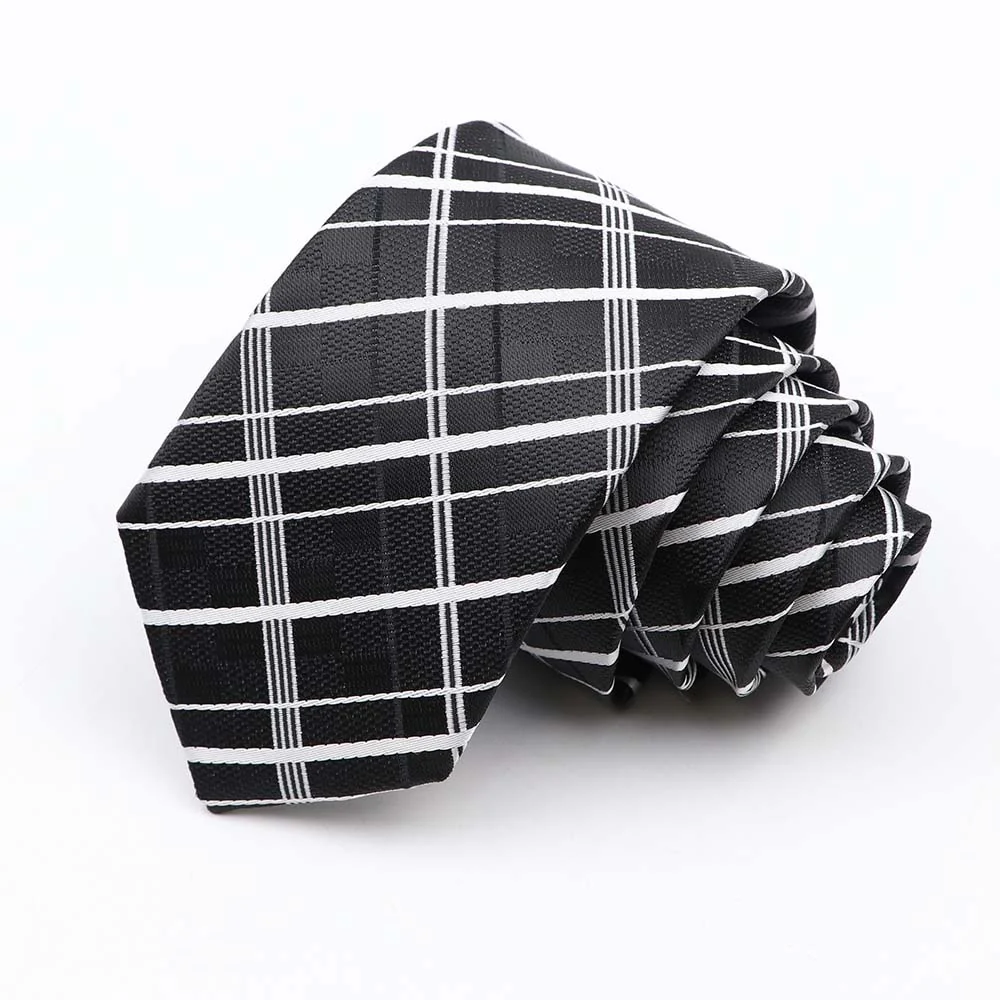 Fashion 6cm Narrow Polyester Necktie For Men Business Meeting Formal Jacquard Striped Plaid Skinny Tie Daily Wear Cravat Gift - Image 19