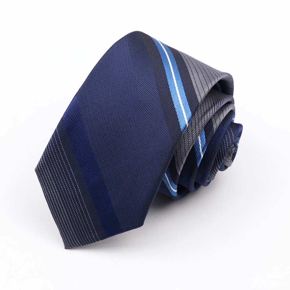 Fashion 6cm Narrow Polyester Necktie For Men Business Meeting Formal Jacquard Striped Plaid Skinny Tie Daily Wear Cravat Gift - Image 5