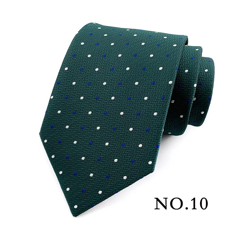 Fashion 8CM Mens Necktie Polka Dot Stripes Paisley Ties For Man Jacquard Woven Ascot Green Color Business Party Accessories - Image 12