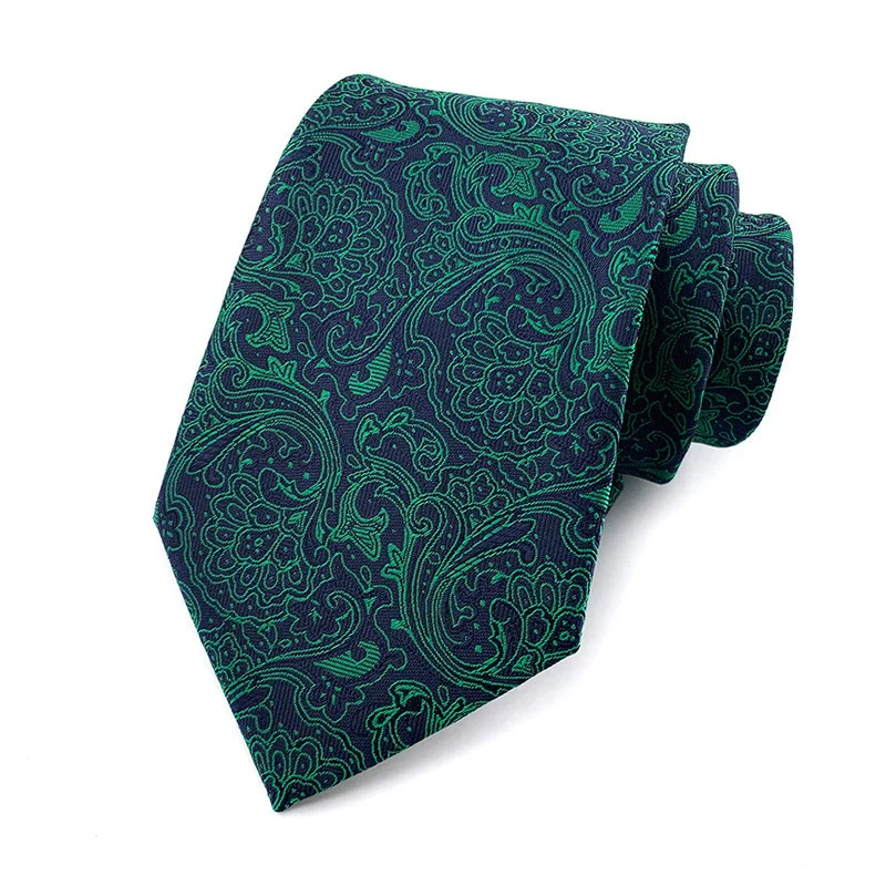 Fashion 8CM Mens Necktie Polka Dot Stripes Paisley Ties For Man Jacquard Woven Ascot Green Color Business Party Accessories - Image 28