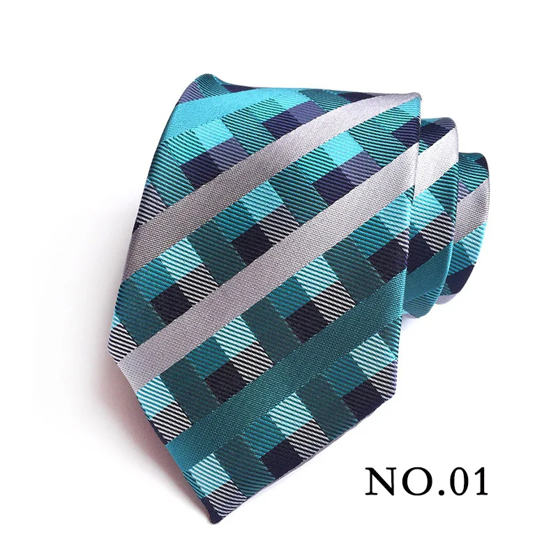 Fashion 8CM Mens Necktie Polka Dot Stripes Paisley Ties For Man Jacquard Woven Ascot Green Color Business Party Accessories - Image 3
