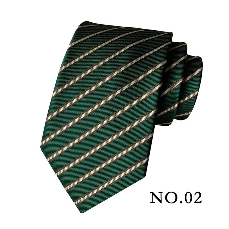 Fashion 8CM Mens Necktie Polka Dot Stripes Paisley Ties For Man Jacquard Woven Ascot Green Color Business Party Accessories - Image 4
