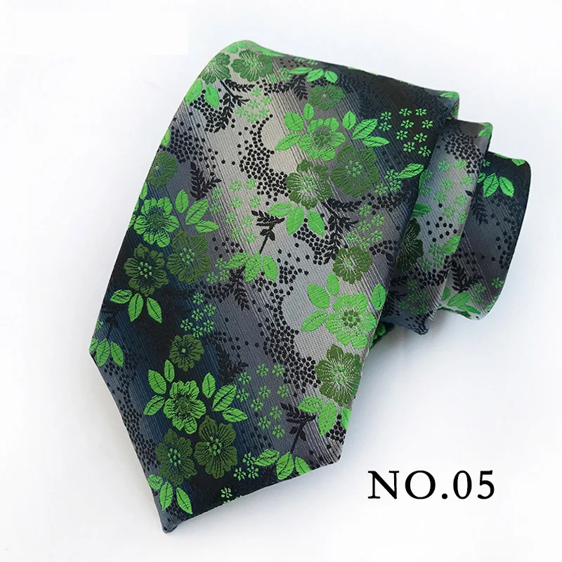 Fashion 8CM Mens Necktie Polka Dot Stripes Paisley Ties For Man Jacquard Woven Ascot Green Color Business Party Accessories - Image 7