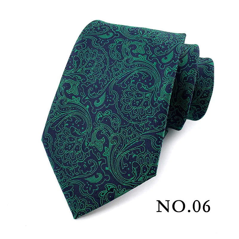 Fashion 8CM Mens Necktie Polka Dot Stripes Paisley Ties For Man Jacquard Woven Ascot Green Color Business Party Accessories - Image 8