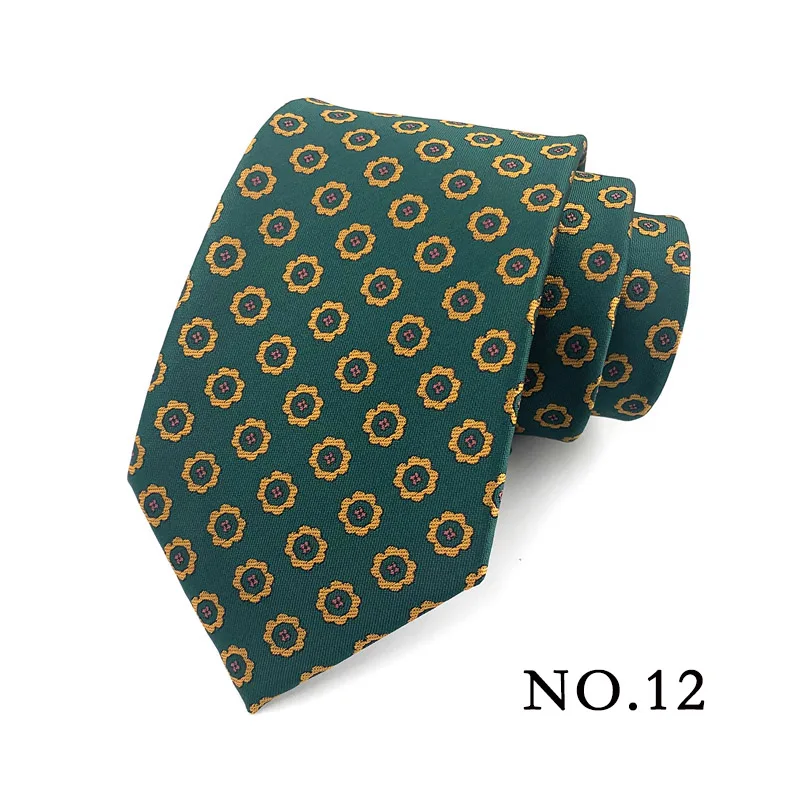 Fashion 8CM Mens Necktie Polka Dot Stripes Paisley Ties For Man Jacquard Woven Ascot Green Color Business Party Accessories - Image 14