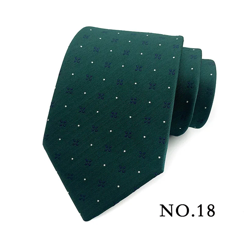 Fashion 8CM Mens Necktie Polka Dot Stripes Paisley Ties For Man Jacquard Woven Ascot Green Color Business Party Accessories - Image 20