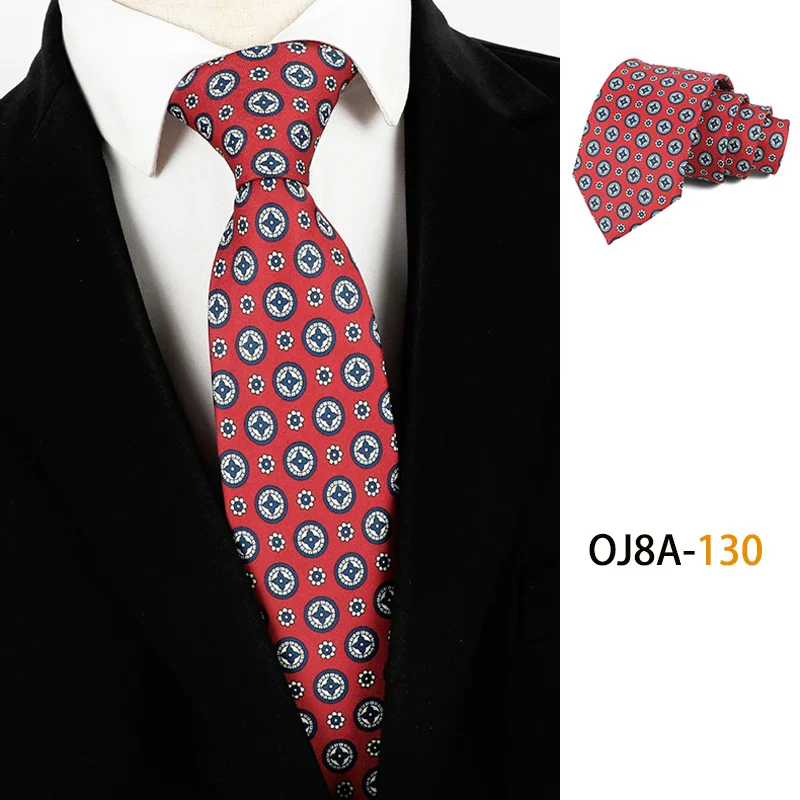 Fashion 8CM Mens Necktie Print Patterns Classic Neck Ties For Man Groom  Handfeel Polyester Necktie Business Wedding Accessories - Image 10