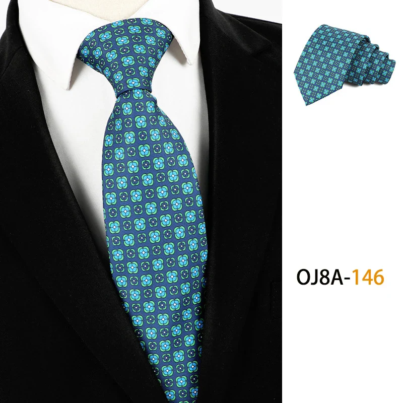 Fashion 8CM Mens Necktie Print Patterns Classic Neck Ties For Man Groom  Handfeel Polyester Necktie Business Wedding Accessories - Image 11
