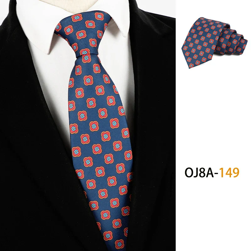 Fashion 8CM Mens Necktie Print Patterns Classic Neck Ties For Man Groom  Handfeel Polyester Necktie Business Wedding Accessories - Image 13