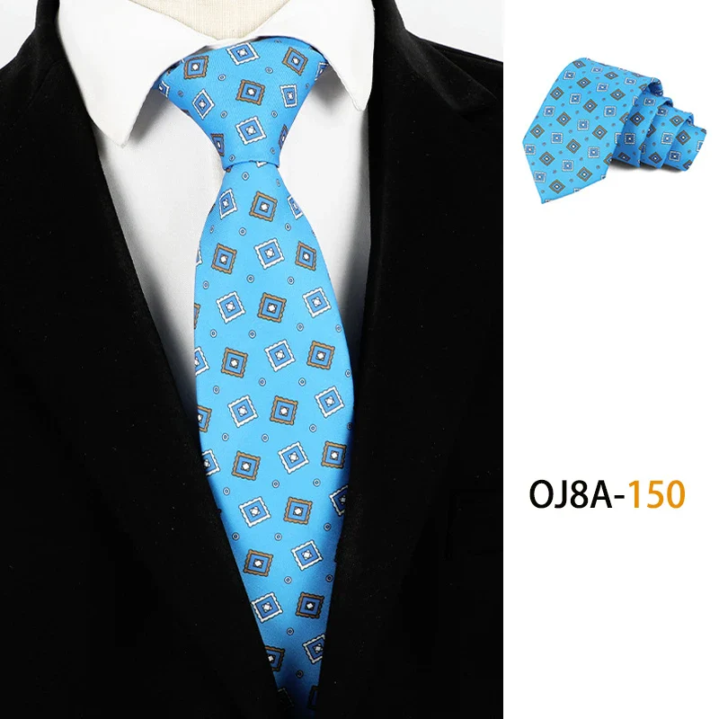 Fashion 8CM Mens Necktie Print Patterns Classic Neck Ties For Man Groom  Handfeel Polyester Necktie Business Wedding Accessories - Image 14