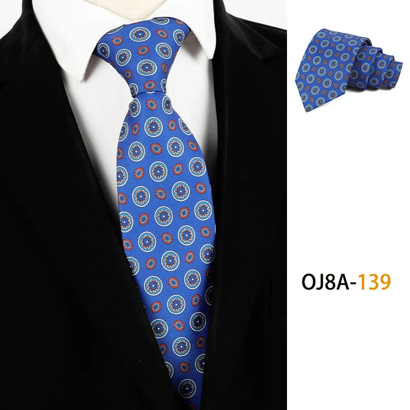 Fashion 8CM Mens Necktie Print Patterns Classic Neck Ties For Man Groom  Handfeel Polyester Necktie Business Wedding Accessories - Image 15
