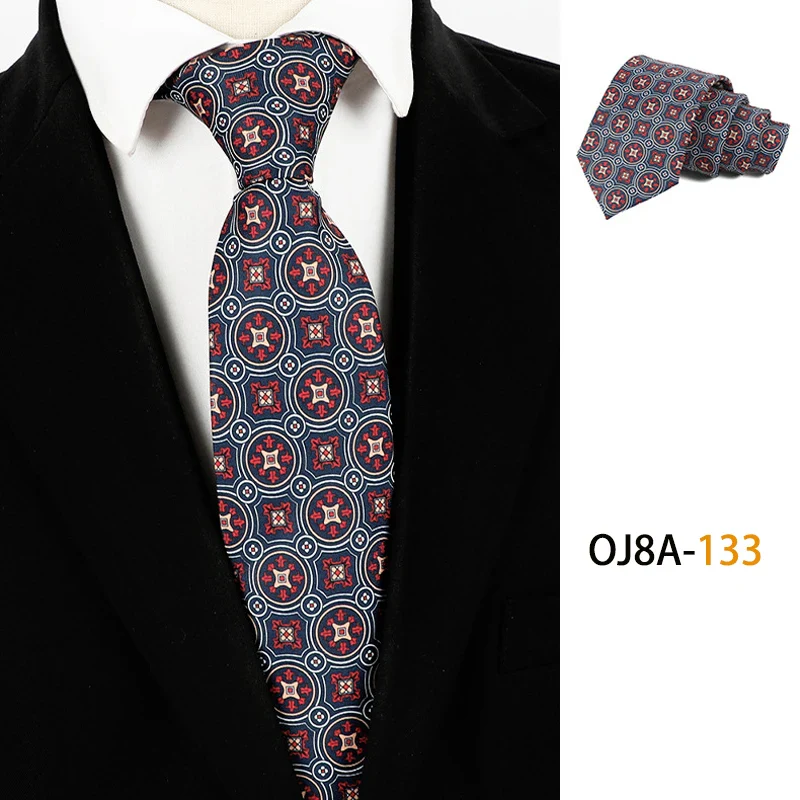 Fashion 8CM Mens Necktie Print Patterns Classic Neck Ties For Man Groom  Handfeel Polyester Necktie Business Wedding Accessories - Image 16