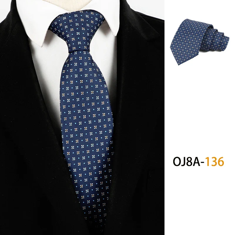 Fashion 8CM Mens Necktie Print Patterns Classic Neck Ties For Man Groom  Handfeel Polyester Necktie Business Wedding Accessories - Image 17