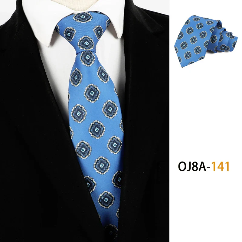 Fashion 8CM Mens Necktie Print Patterns Classic Neck Ties For Man Groom  Handfeel Polyester Necktie Business Wedding Accessories - Image 18