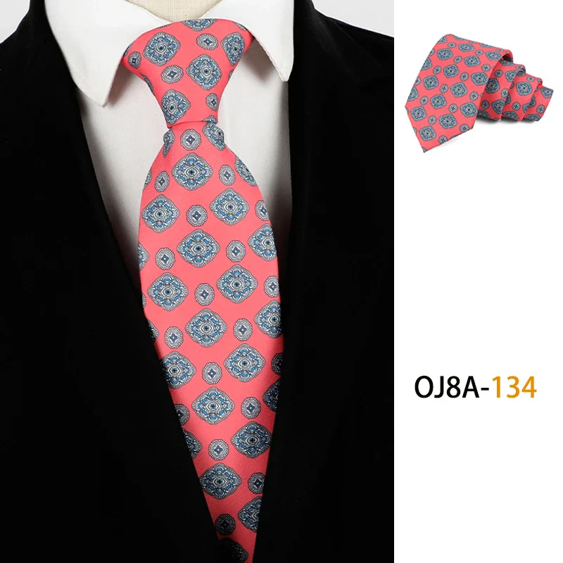 Fashion 8CM Mens Necktie Print Patterns Classic Neck Ties For Man Groom  Handfeel Polyester Necktie Business Wedding Accessories - Image 19
