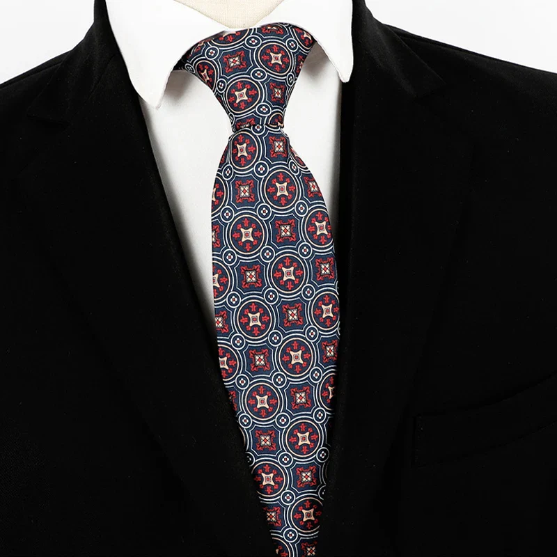 Fashion 8CM Mens Necktie Print Patterns Classic Neck Ties For Man Groom  Handfeel Polyester Necktie Business Wedding Accessories - Image 2