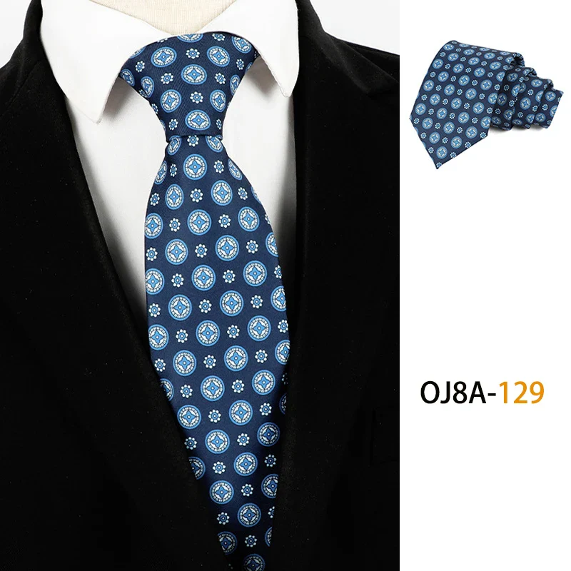 Fashion 8CM Mens Necktie Print Patterns Classic Neck Ties For Man Groom  Handfeel Polyester Necktie Business Wedding Accessories - Image 20