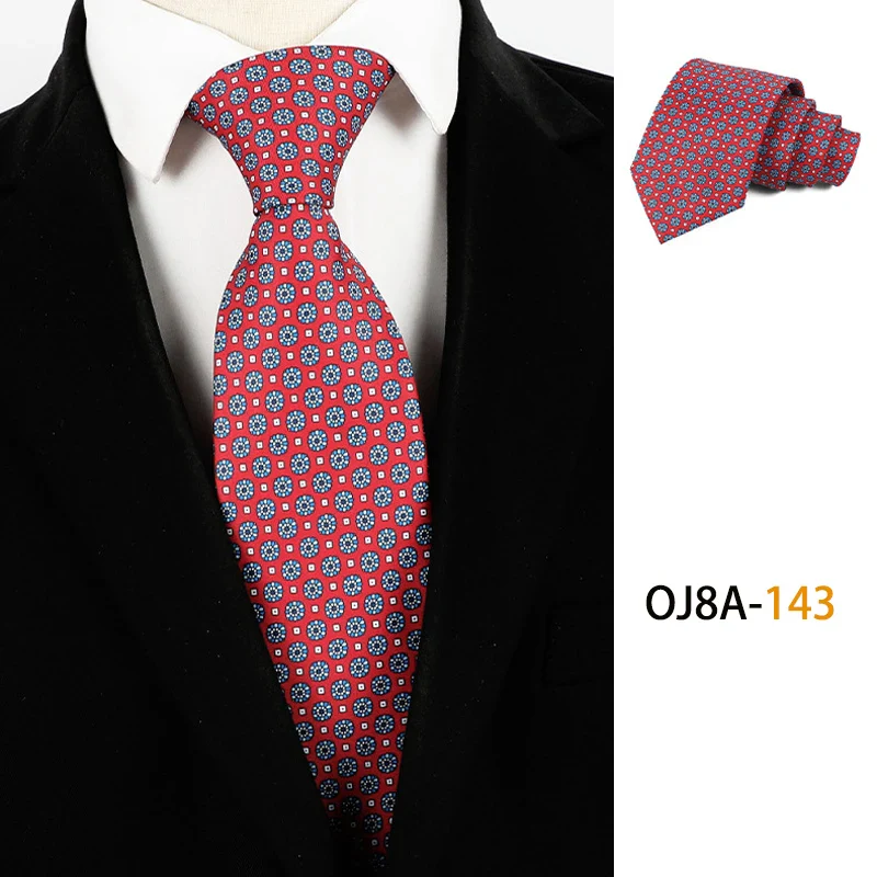Fashion 8CM Mens Necktie Print Patterns Classic Neck Ties For Man Groom  Handfeel Polyester Necktie Business Wedding Accessories - Image 21