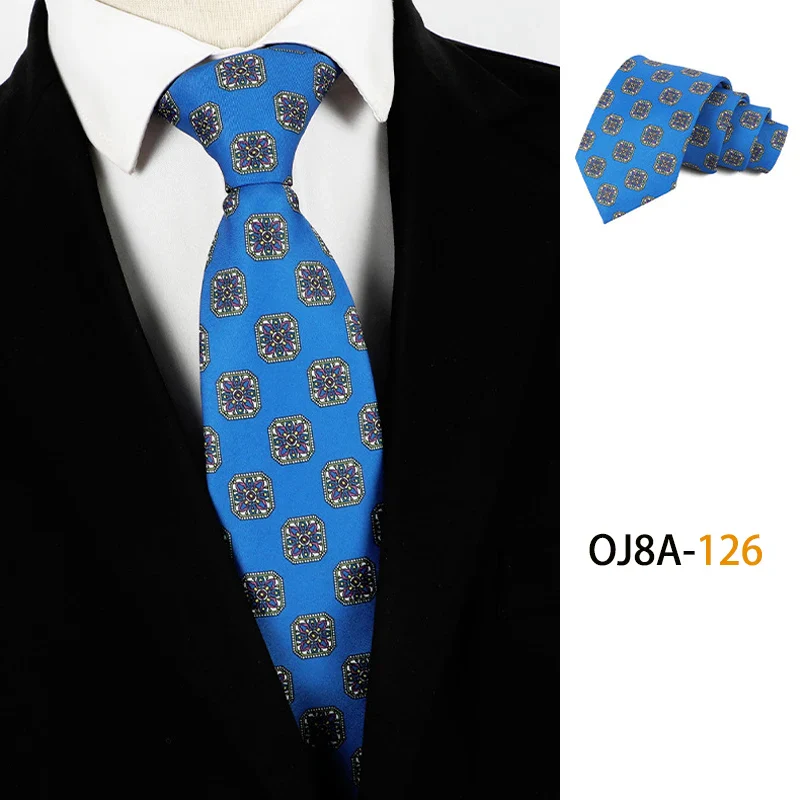 Fashion 8CM Mens Necktie Print Patterns Classic Neck Ties For Man Groom  Handfeel Polyester Necktie Business Wedding Accessories - Image 23