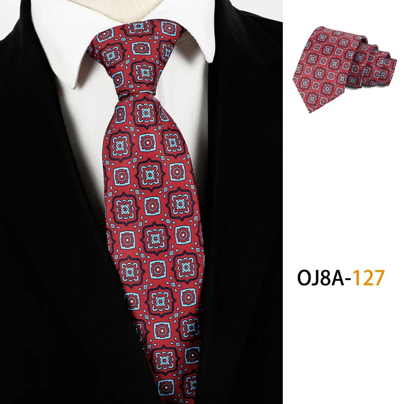 Fashion 8CM Mens Necktie Print Patterns Classic Neck Ties For Man Groom  Handfeel Polyester Necktie Business Wedding Accessories - Image 25