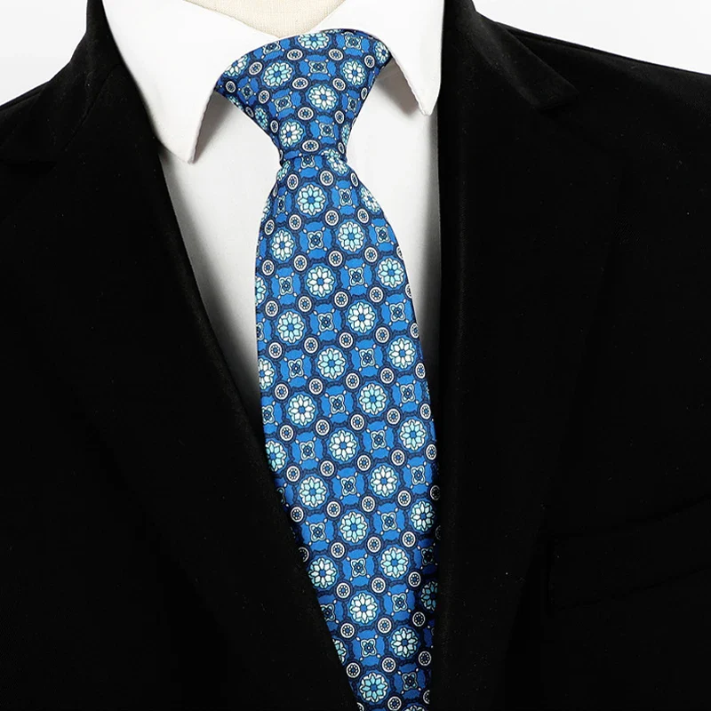 Fashion 8CM Mens Necktie Print Patterns Classic Neck Ties For Man Groom  Handfeel Polyester Necktie Business Wedding Accessories - Image 5