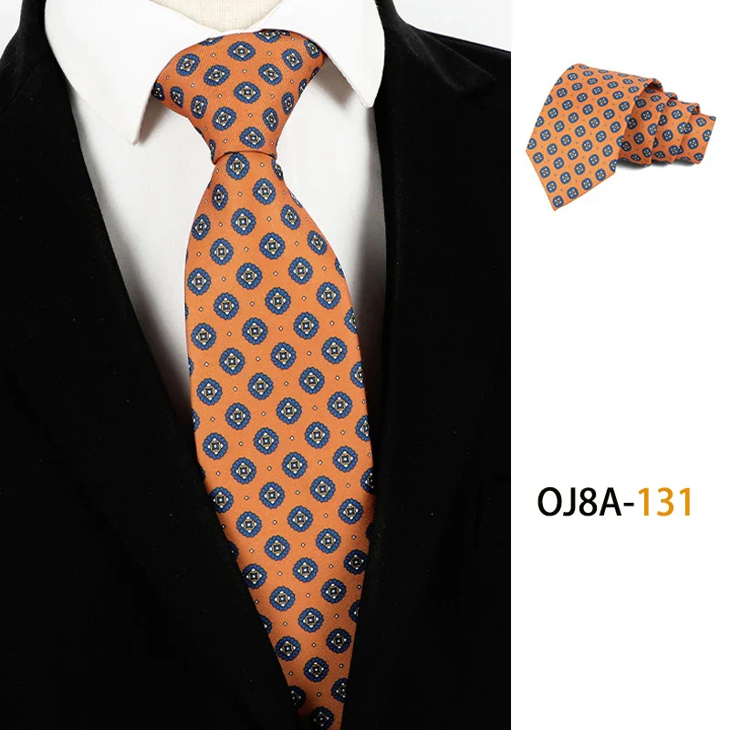 Fashion 8CM Mens Necktie Print Patterns Classic Neck Ties For Man Groom  Handfeel Polyester Necktie Business Wedding Accessories - Image 7