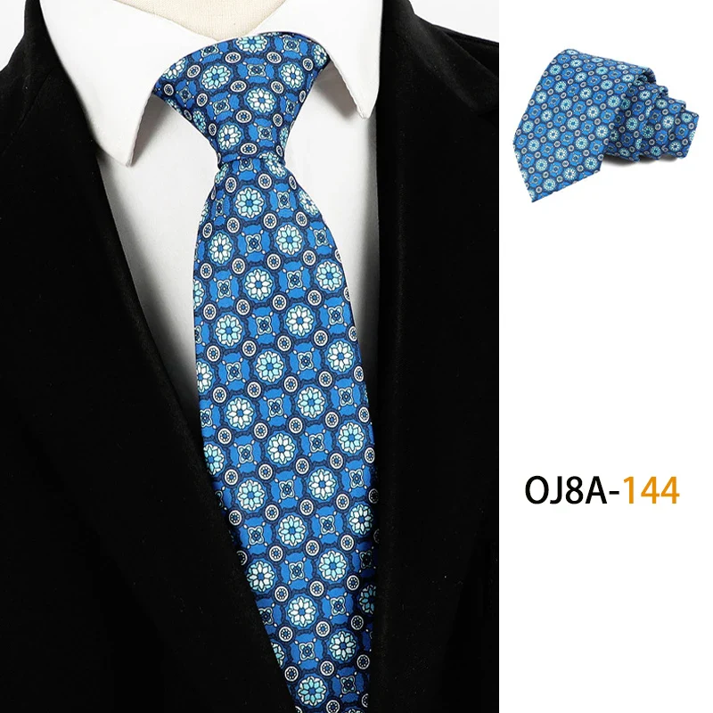 Fashion 8CM Mens Necktie Print Patterns Classic Neck Ties For Man Groom  Handfeel Polyester Necktie Business Wedding Accessories - Image 8
