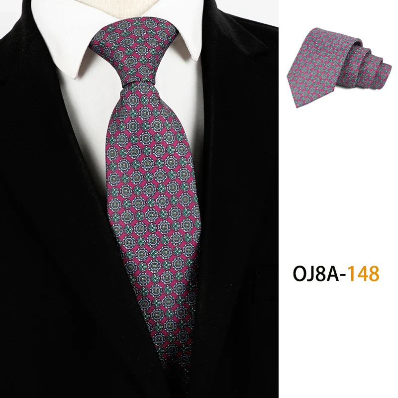 Fashion 8CM Mens Necktie Print Patterns Classic Neck Ties For Man Groom  Handfeel Polyester Necktie Business Wedding Accessories - Image 9