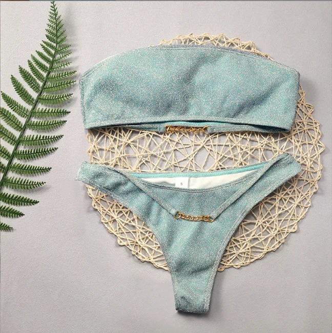 Fashion and Trendy Style Women's Separates Swimsuit Tube Top Bikini with Chest Pad Beach Swimming Suit Sexy Bikini - Image 5