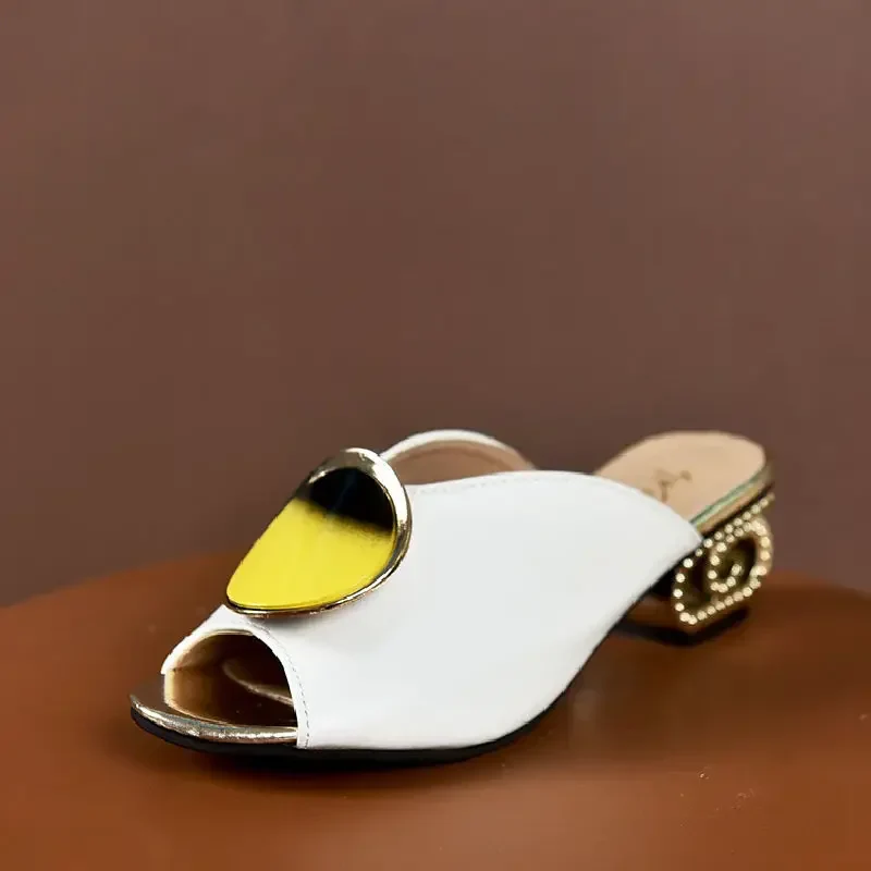 Fashion Aquare Toe High Heels Sandals Women Shoes Ladies Footwear Comfortable Fashion Sexy Wedding Shoe Female Summer Slippers - Image 6