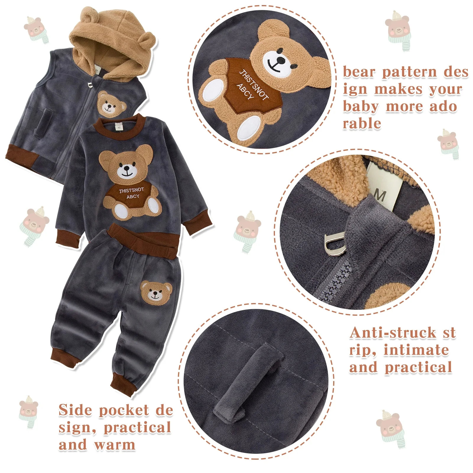 Fashion Baby Boys Clothes Autumn Winter Warm Baby Girls Clothes Kids 3pcs Outfits Suit Newborn Baby Clothes Infant Clothing Sets - Image 31