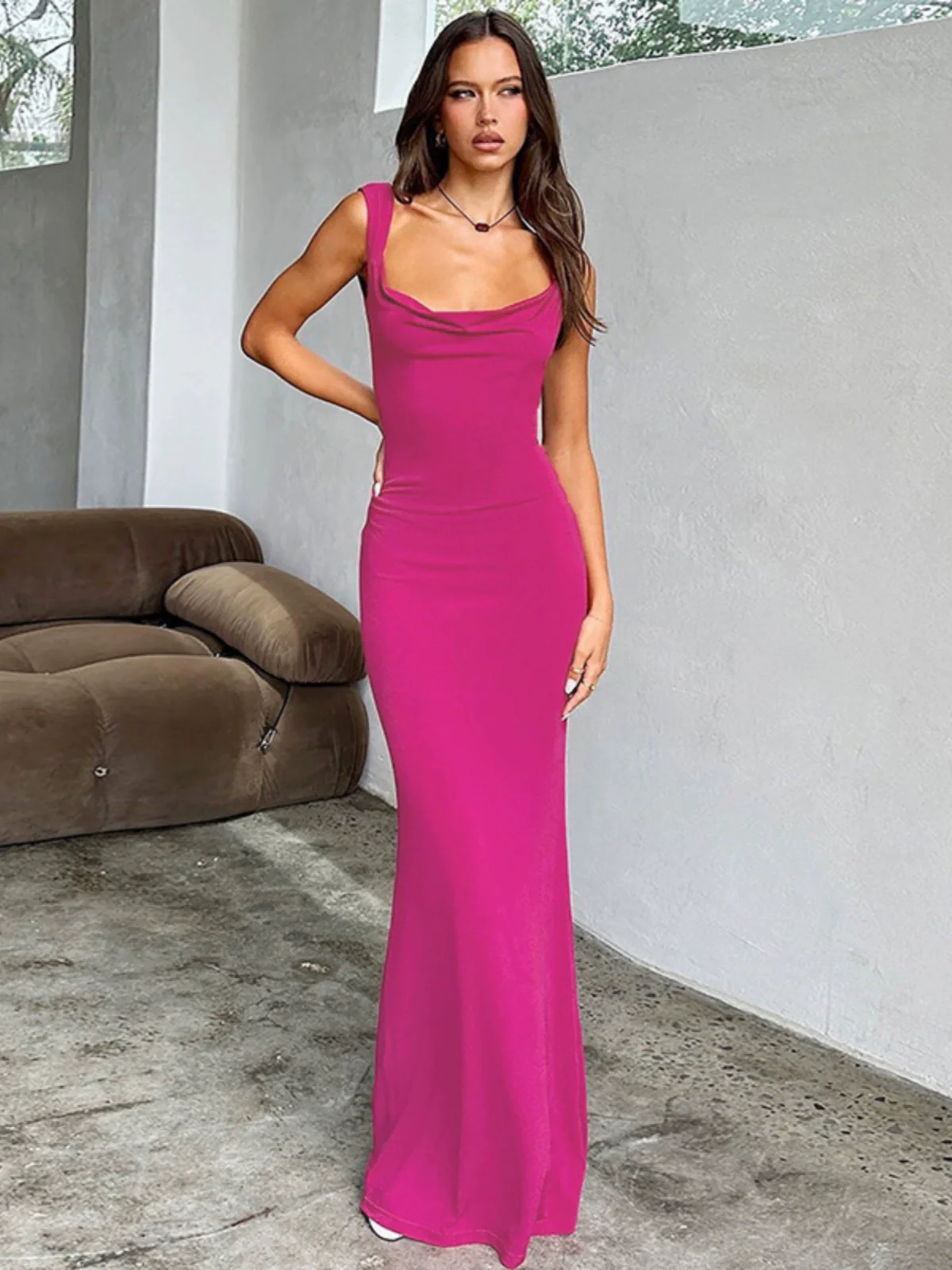 Fashion Backless Slim Fit Sheath Dress Bows - Image 2