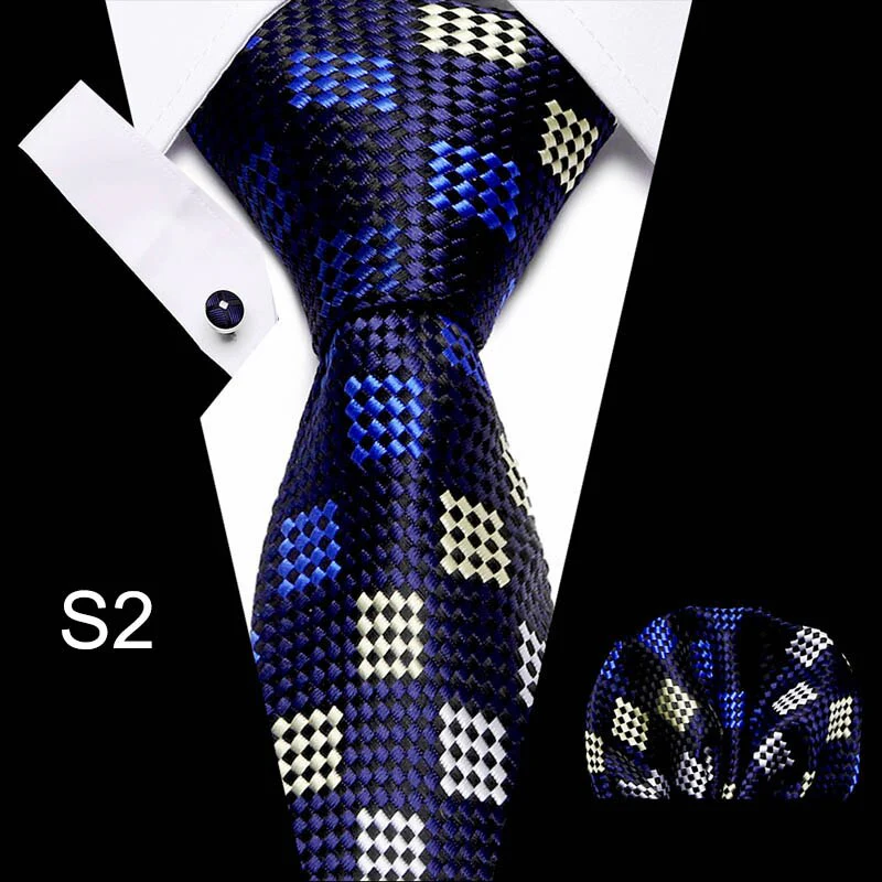 Fashion Business Silver Plaid Silk Men's Tie NeckTie 7.5cm Ties for Men Formal Luxury Wedding Quality Gravata group tie - Image 15