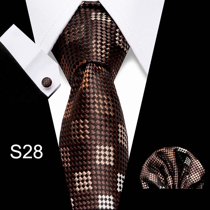 Fashion Business Silver Plaid Silk Men's Tie NeckTie 7.5cm Ties for Men Formal Luxury Wedding Quality Gravata group tie - Image 18