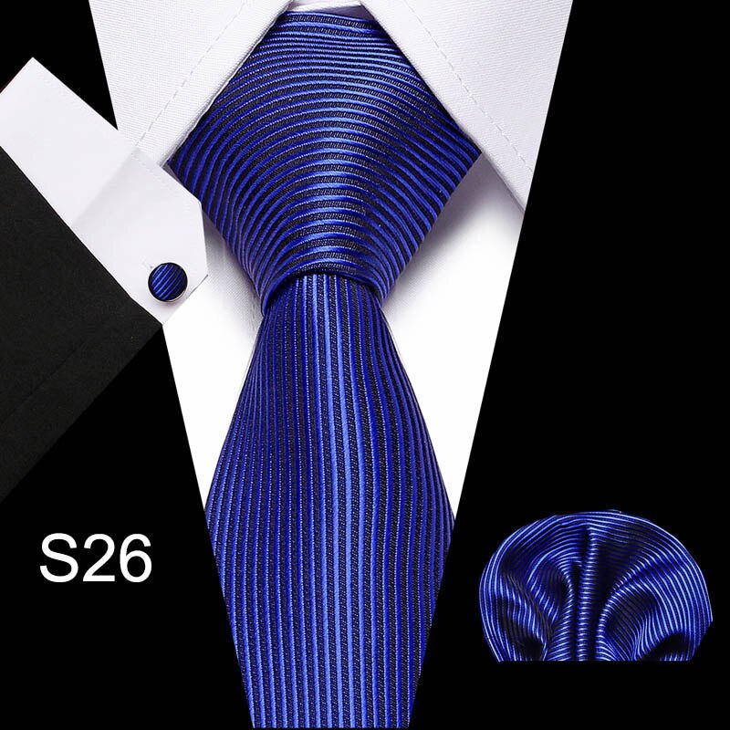 Fashion Business Silver Plaid Silk Men's Tie NeckTie 7.5cm Ties for Men Formal Luxury Wedding Quality Gravata group tie - Image 2