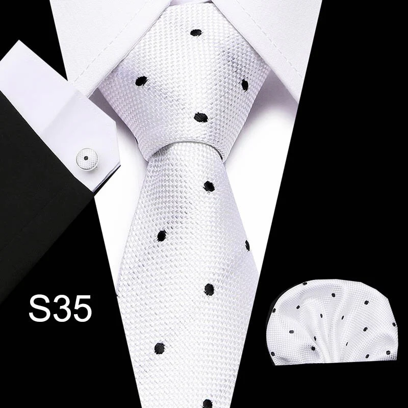 Fashion Business Silver Plaid Silk Men's Tie NeckTie 7.5cm Ties for Men Formal Luxury Wedding Quality Gravata group tie - Image 26