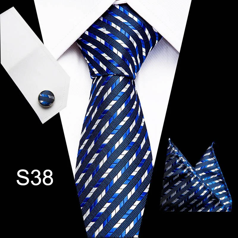 Fashion Business Silver Plaid Silk Men's Tie NeckTie 7.5cm Ties for Men Formal Luxury Wedding Quality Gravata group tie - Image 34