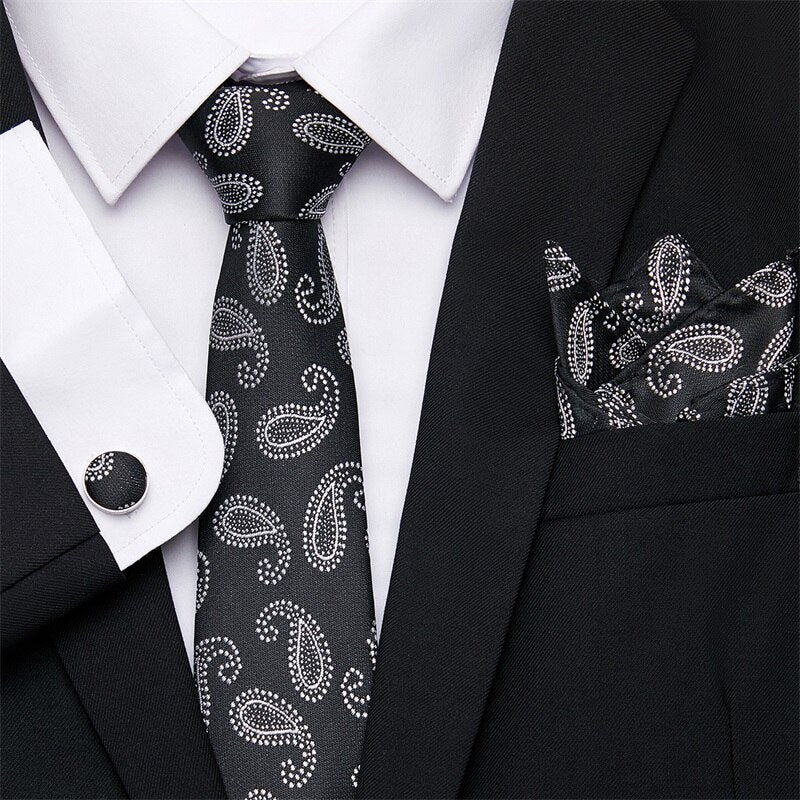 Fashion Business Silver Plaid Silk Men's Tie NeckTie 7.5cm Ties for Men Formal Luxury Wedding Quality Gravata group tie - Image 57