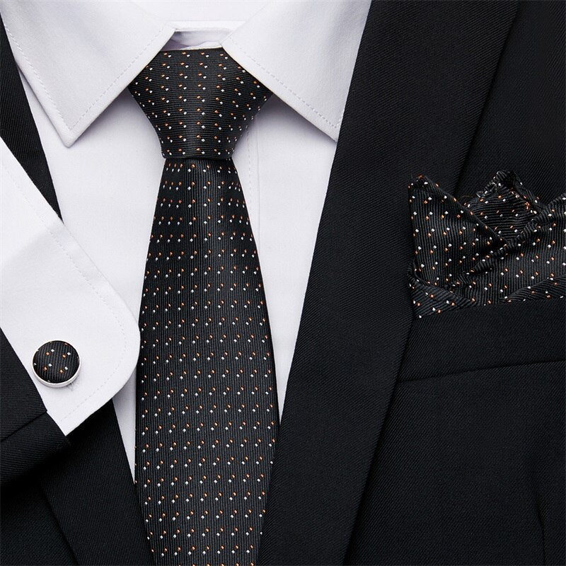 Fashion Business Silver Plaid Silk Men's Tie NeckTie 7.5cm Ties for Men Formal Luxury Wedding Quality Gravata group tie - Image 66