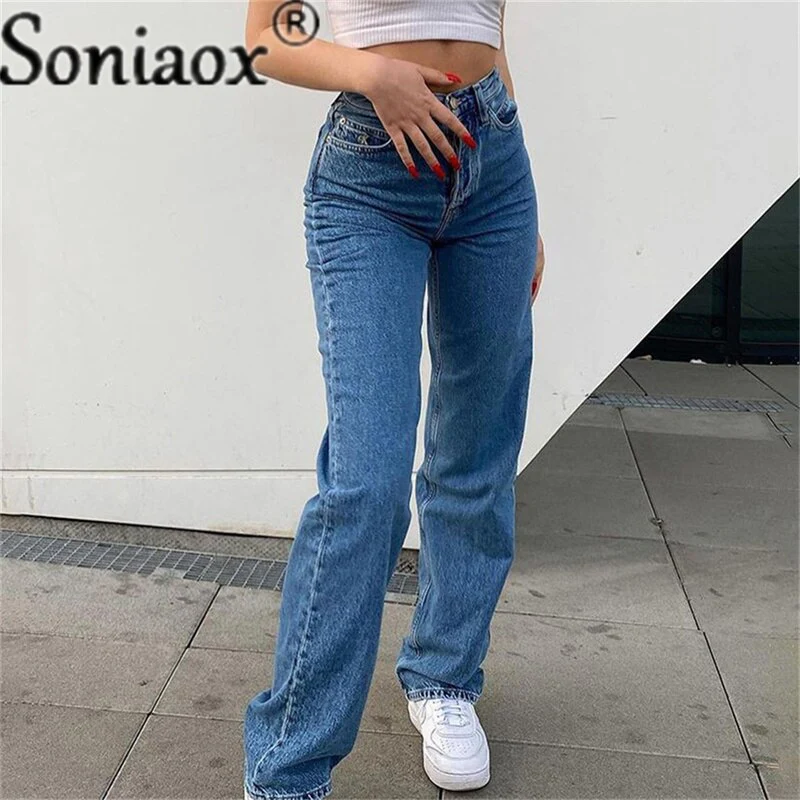 Fashion Butterfly Print Women's Denim Pants Ladies Sexy High Waist Print Wide Leg Jeans 2021 Women Streetwear Straight Leg Jeans - Image 4