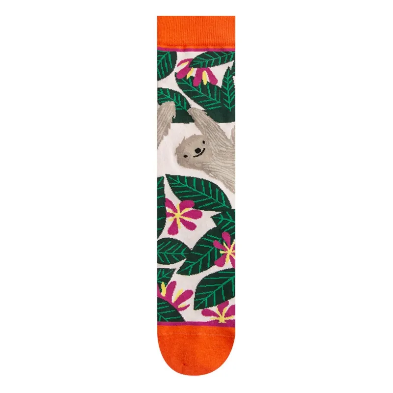 Fashion Colorful Autumn Winter Stocking Women's Socks Plant Hedgehog Slothsi Cotton Socks Personality Straight Trendy Socks - Image 10