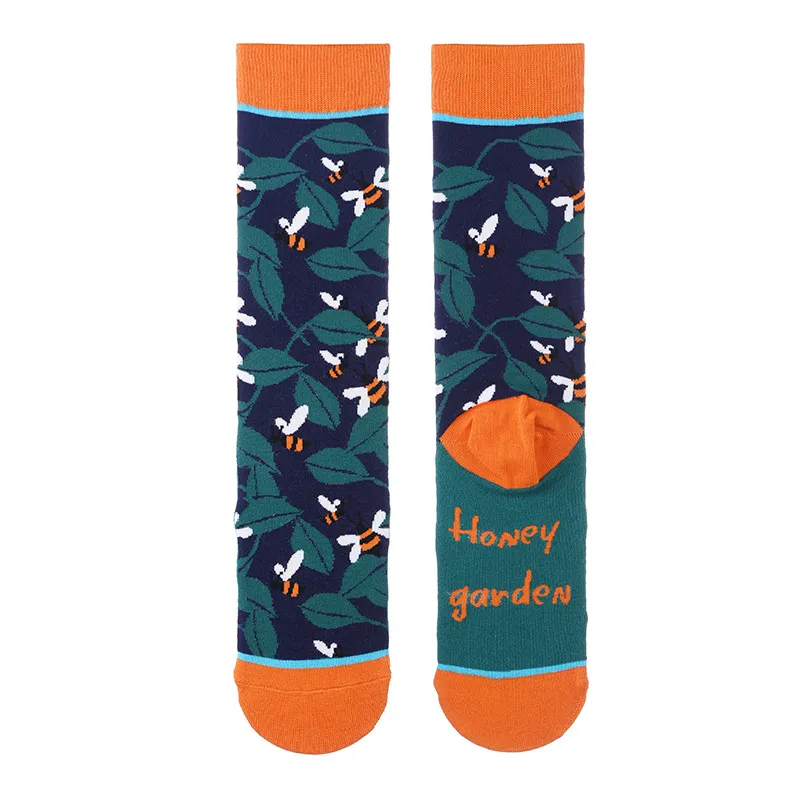 Fashion Colorful Autumn Winter Stocking Women's Socks Plant Hedgehog Slothsi Cotton Socks Personality Straight Trendy Socks - Image 17